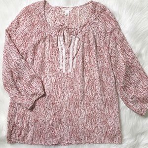 2/$20🌸 Caslon Peasant Vine Print Pullover Blouse